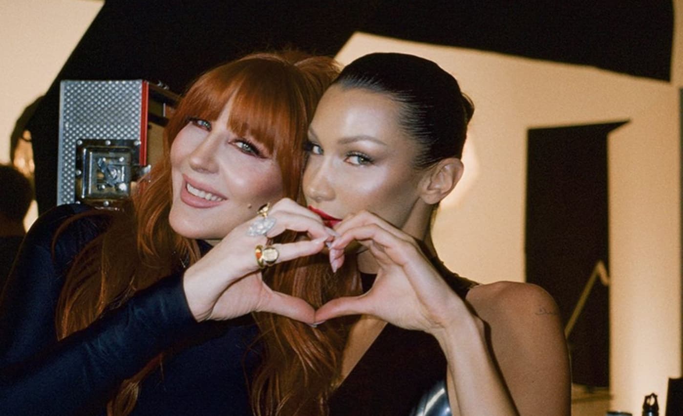 Bella Hadid with Charlotte Tilbury following brand partnership announcement