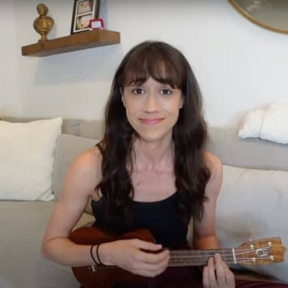 Colleen Ballinger with ukulele in YouTube apology video