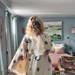 Influencer gifting Erica Davies wearing House of Hammam robe